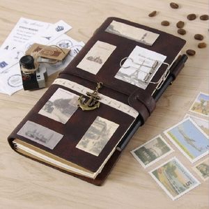 Notatniki skórzane notebooki planiści kreatywne DIY Vintage Travel Journal Notepads