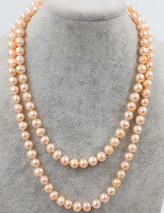 Chains Freshwater Pearl Necklace Pink 8-9mm Near Round 17" 24inch Wholesale Beads Nature