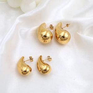 Fashion Ladies 18K Stainless Steel Stud Earrings Personality Exaggerated Water Drop Hollow Earring Jewelry Female