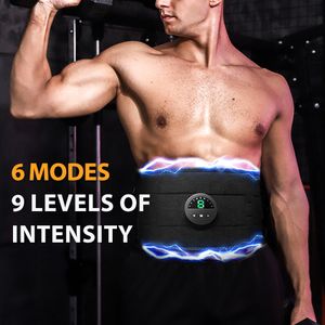 Equipamento portátil fino estimulador muscular elétrico inteligente EMS sem fio cinto de vibração de fitness treinador de músculo abdominal perda de peso massageador de emagrecimento 230826