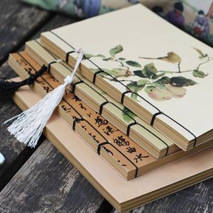 Notepads Chinese Retro Personal Diary Notebook Antique Tassels Blank Kraft Jounals Sketchbook Notebooks Notepad Student Stationery 230826