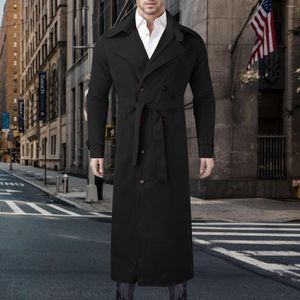Men's Trench Coats Mens Spring And Autumn Long Solid Color Coat Fashion Casual