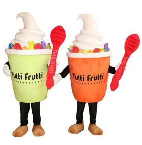 Simulazione Mascotte Ice Cream Costume Halloween Abito da festa di Natale Abito da cartone animato estate Abito Carnival Unisex Aduls Outfit