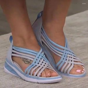 S Kadınlar Düzenli İçi Boyut Boyut Sandallar Nefes Alabilir Bra Balık Sporları Roman Sandales Sandalia 546 Kama Sandal Fih Sport Sandale