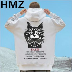 Herrtröjor tröjor hmz vinter original katttryck män hösten casual överdimensionerad långärmad luvtröjor harajuku unisex lös 230826