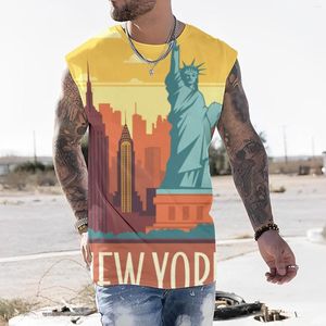 Canottiere da uomo Giorno dell'Indipendenza Maschile Gilet Primavera Estate Stampa Modello Girocollo T-shirt da uomo comoda