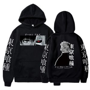 Herrtröjor tröjor Tokyo Ghoul anime hoodie tröjor tröjor Ken Kaneki grafiska tryckta toppar avslappnade hiphop streetwear 230826