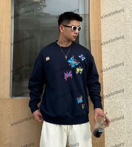 xinxinbuy Men women designer Sweatshirt Paris Butterfly letter embroidery pattern sweater green gray blue black white S-XL