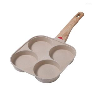 Pans Four Hole Omelette Pan Maifan камень без придурков завтрак мини -жаркий кухонный артефакт горшок