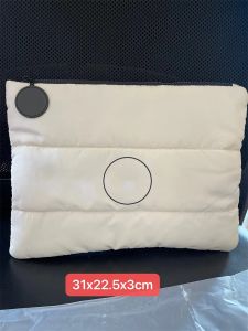 New down texture zipper A4 file storage bag touch screen computer protection bag cosmetic storage