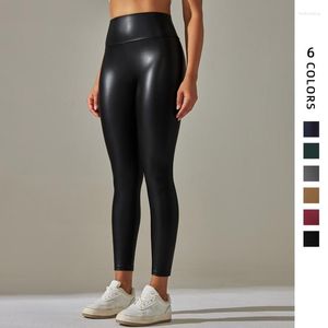 Women's Leggings Women Black Pu Leather Pants High Waist Sexy Trousers Thick Stretch Pantalon Mujer