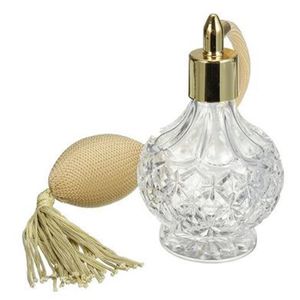 Frasco de perfume vazio 80ml claro cristal vintage frasco de perfume ouro longo spray borlas parfume atomizador bomba garrafas de vidro recarregáveis China 230826
