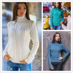 Damenbekleidung, modischer, schmaler Pullover mit hohem Kragen, Herbst- und Winteroberteile