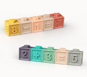 Bebê montessori brinquedo blocos de construção macios mãos e cérebros diy cognição em relevo conjunto tijolo presentes natal spielzeug ab 6 monate