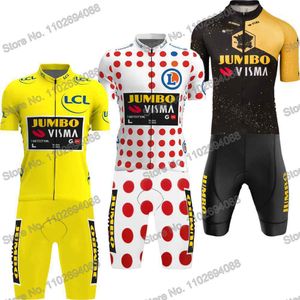 Велосипедный майк устанавливает Jumbo Visma France TDF Cycling Jersey Set Champion Champion Clothing Summer Men Road Bike Frush Shoot Mtb Bicycle Bib Shorts 230826