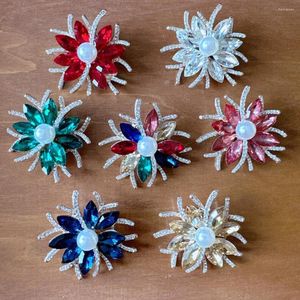 Broches cindy xiang strass flor colorida para mulheres brilhando moda jóias preço de atacado venda de fábrica 2023