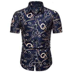 Men's Dress Shirts High Quality Fashion Print Luxury Designer Button Up Vintage Casual Short Sleeve Slim Tops Summer Camisas De Hombre 230826