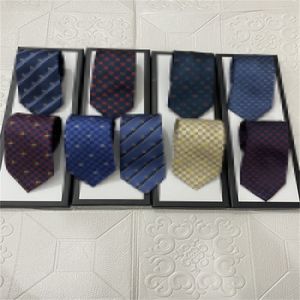 2023男子ネクタイデザイナーメンズシルクタイレターJACQUARD WOVEN TIE、HAND-MADE、さまざまなスタイルメンズウェディングカジュアルとビジネスタイのネクタイオリジナルボックス