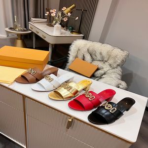 Designer-Damen-Hausschuhe mit hohen Absätzen, Leder, sexy Sommer-Chunky-Sandalen, modische sexy Partyschuhe, Größe 35–44, mit Box