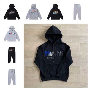 Męskie bluzy bluzy tygrysa głowa Trapstar Bluza z kapturem Haft Haft Hafting Blue Men Woman Wysokiej jakości Trapstar Tracksuit unisex polar Sweater z kapturem 11