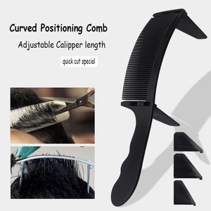 Hårborstar Style Professional Barber Cutting Curved Positioning Comb Justerbar S Arc Design Clipper Frisör Tools 230826