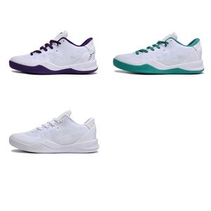 Mens Bryants mamba 8 viii protro basketball shoes KBs ZK 8s Halo Triple White Pure Purple Green sneakers tennis with box