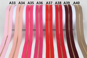 Verktygsdelar 5 Golden Metal Zipper Single Openend Babypink Pink Peach Red Dark Claret Roll 10 meter mycket 230826