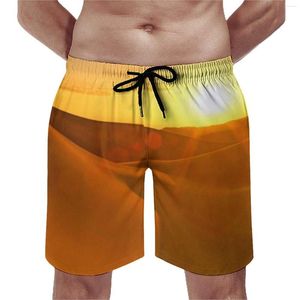 Shorts masculinos verão board ouro deserto esportes fitness areia duna pôr do sol calças curtas personalizadas moda confortável praia troncos