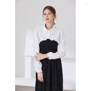 Camicette da donna Camicetta a mezza camicia con colletto falso, apertura sul davanti, cardigan corto, camicetta H7EF