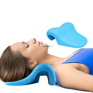 Massera nackkudde PU FOAM Cervical Pillow Repair Straight and Reverse Arch Polyuretan Correction Massage Traction Health Care 230826