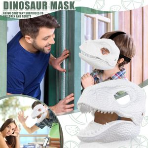 Máscaras de festa Máscara de dinossauro com abertura mandíbula Dino máscara movendo mandíbula crianças boca aberta máscara de dinossauro festa de halloween cosplay traje assustado máscara 230826