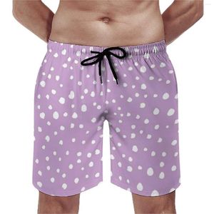 Men's Shorts Dalmatian Spots Print Board Summer White Polka Dots Hawaii Beach Men Sports Quick Drying Pattern Trunks