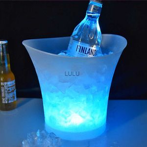 Färgbyte LED Ice Bucket Champagne Wine Beer Cooler Party KTV Clubs 5l Bar Lyse LED Ice Bucket Bars Nightclubs HKD230828