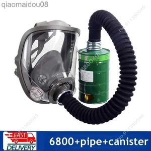 Clothing Full Protective face mask gas mask 6800 with 0.5m hose fireproof activated carbon filter element organic gas chemical pesticide resin HKD230828