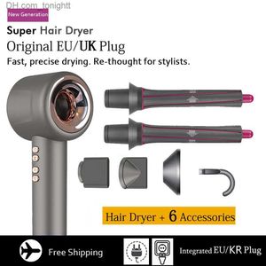 Super Hair Dryer 220V 1600W Leafless Hair Dryer Personal Hair Care Styling Negative Ion Tool Constant Anion Electric Hair Dryers Q230828