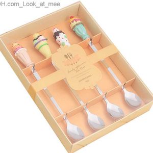 Cake Deser Ice Cream Coffee Spoon Creative Ice Cream Small Spoon Prezent dla dzieci Q230829