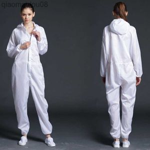 Protective Clothing Unisex Protective One-piece Coveralls Clean Clothes Hood Dust-proof Static clothes Cleanroom Garment Paint Work overall Clothing HKD230826