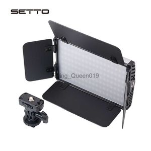 Setto Bi-Rolor Dimmable LED Video Işığı Stüdyo YouTube Ürün Fotoğrafçılık Barndoor ile Video Çekim 3200-5600K CRI 96+ HKD230828