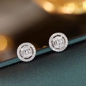 Stud Earrings Aazuo Fine Jewelry 18K White Gold Real Diamonds 0.26ct H SI Luxury Classic Round Earring Gifted For Women Engagement Party