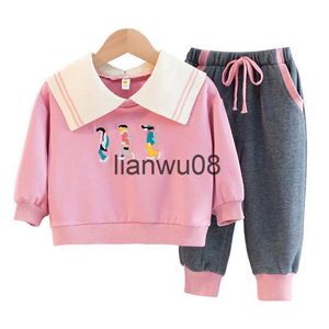 Clothing Sets 06Years Children's Suit Girls Clothes Autumn Winter Long Sleeve Pullover Pants Suits Children Clothing Set Kids Clothes 2pcs x0828