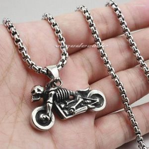 Подвесные ожерелья 316L из нержавеющей стали мотоцикл мужской байкер -рок -панк -стиль 4p015 Ожерелье 24 дюйма