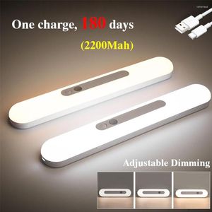 Luci notturne Luce a led Ricaricabile Induzione del corpo umano USB Dimmerazione continua Lettura Protezione degli occhi Comodino armadio