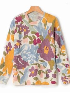 Женские свитеры Женщины цветочные масляные живопись.
