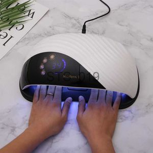 Nail Dryers Built-in Cooling Fan Nail Dryer 42/45 LEDs High Power UV LED Nail Lamp For Manicure Fast Drying Fast Auto Sensor With Two Hands x0828