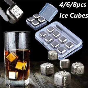 304 Edelstahl Whiskey Stones Ice Cubes Magic Wodka Wein Bierkühler Bar Natural Whiskey Rock Cooler Sipping Chiller Tool HKD230828