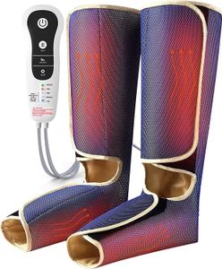 Leg Massagers Air Compression Massage Machine Circulation Exerciser Full Shiatsu Heating Pressure Health Care Leg Massager 230828