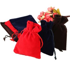 Gift Wrap 100pcs/lot 7x9cm Small Velvet Bags Drawstring Gift Bag Pouches Bracelet Charms Watch Jewelry Packaging Bag Christmas Party 230828