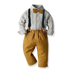 Shirt Children Boy Striped Clothes Suit 1-6 Years Boys Clothing Set Shirt First Birthday Gift Kid Classy Clothes