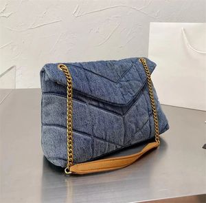 Luxurys designers axelväska plånbok kvinnor läder crossbody väskor avslappnad handväska mode denim handväskor damer metall messenger totes