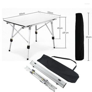 Camp Furniture Outdoor Table Adjustable Folding Camping Hiking Climbing Aluminium Alloy Silvery Foldable For